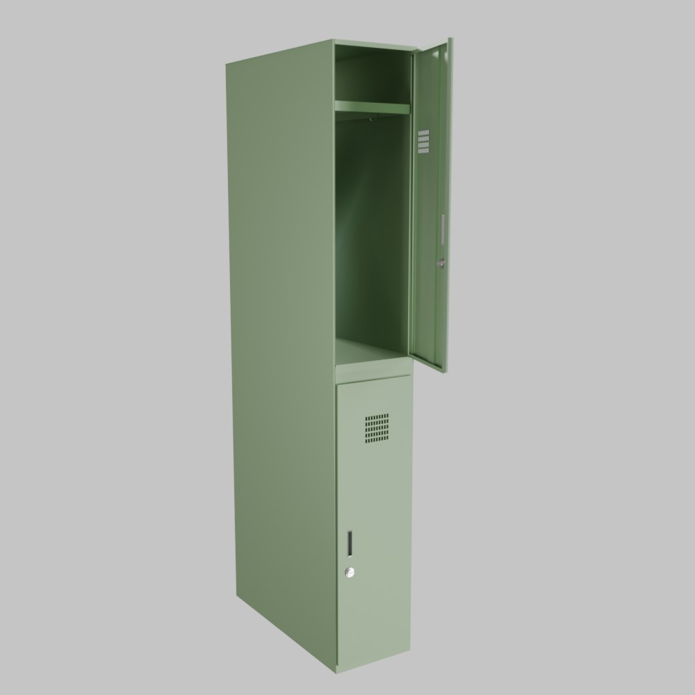 Personal metal cabinet 1×2 with shelves - Image 3