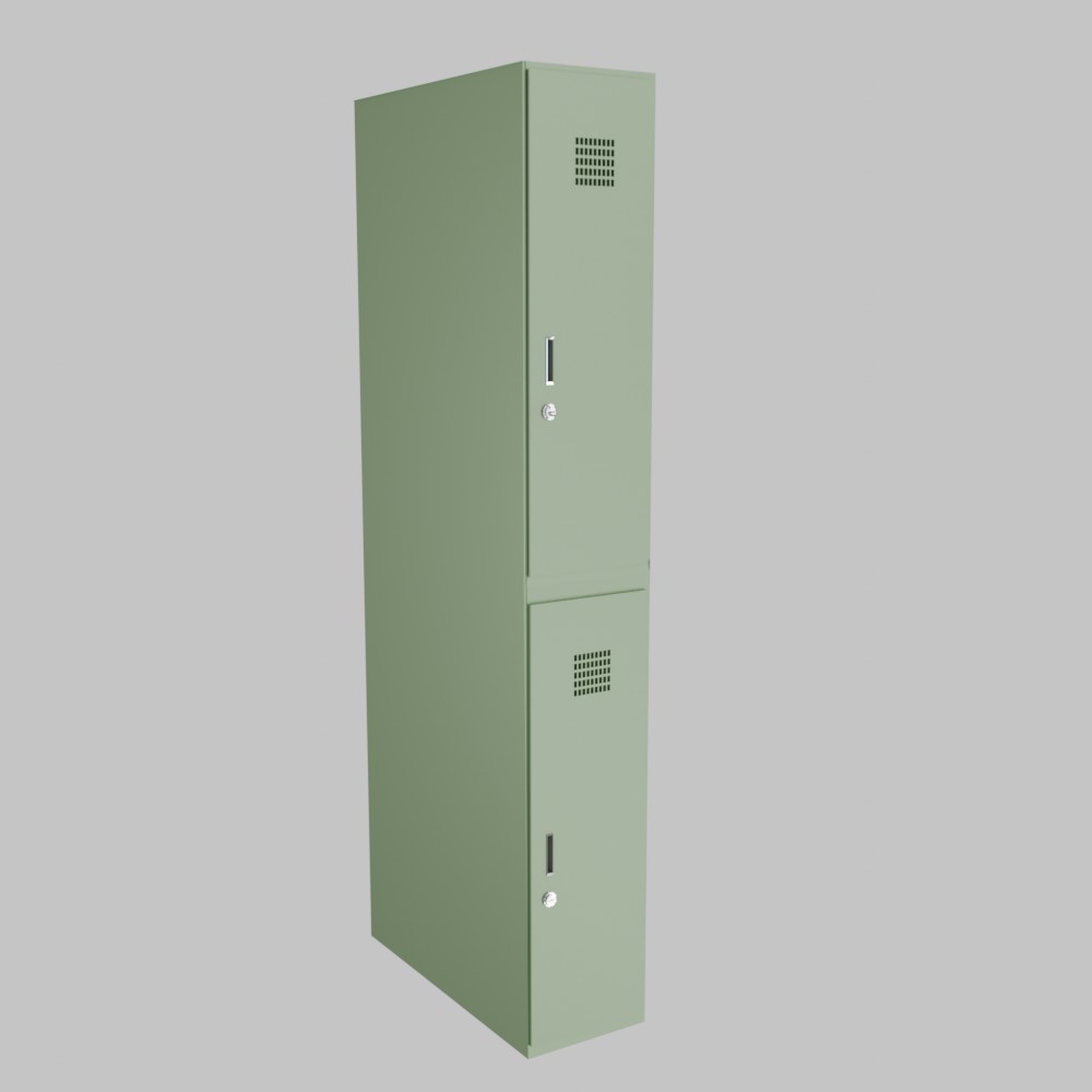 Personal metal cabinet 1×2 with shelves