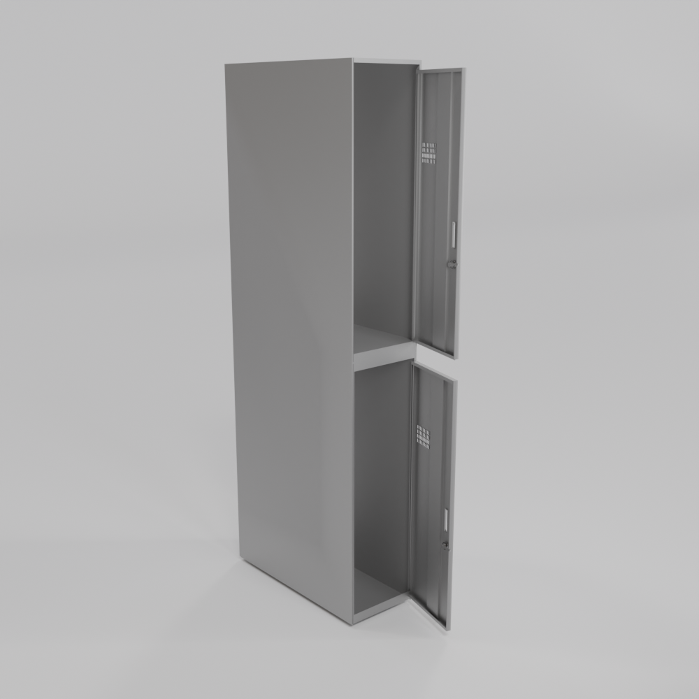 Metal locker room cabinet 1×2 without shelves with ventilation - Image 2