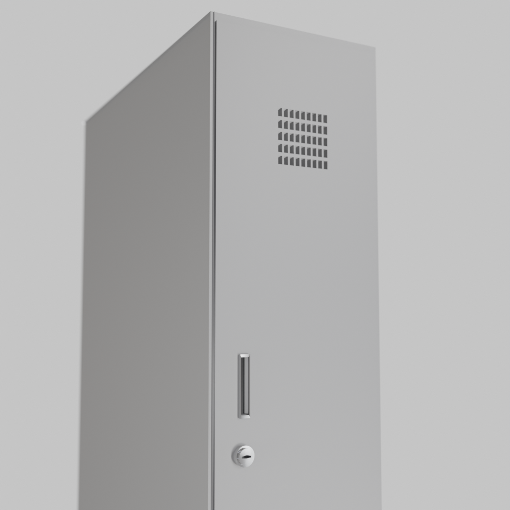 Metal locker room cabinet 1×2 without shelves with ventilation - Image 3