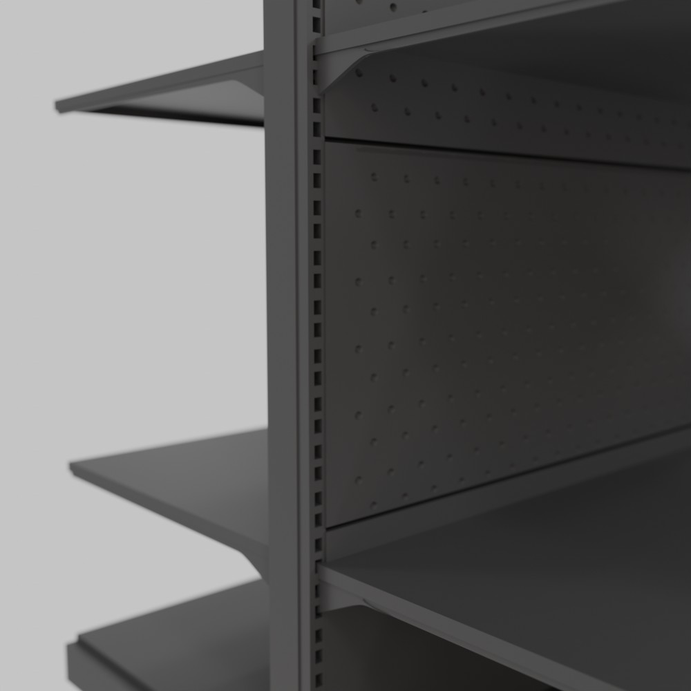 Double-Sided Perforated Shelving Unit with 3 Shelves - Image 2
