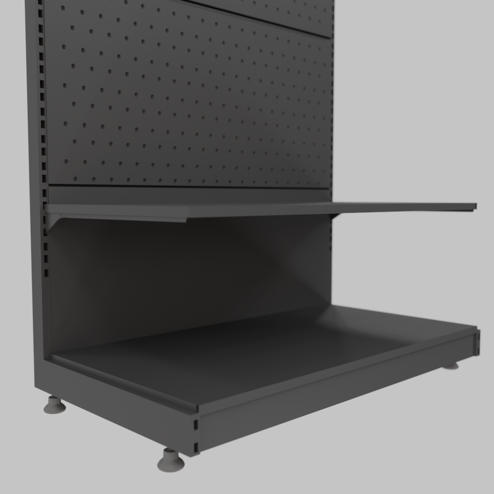 Double-Sided Perforated Shelving Unit with 1 Shelf - Image 3