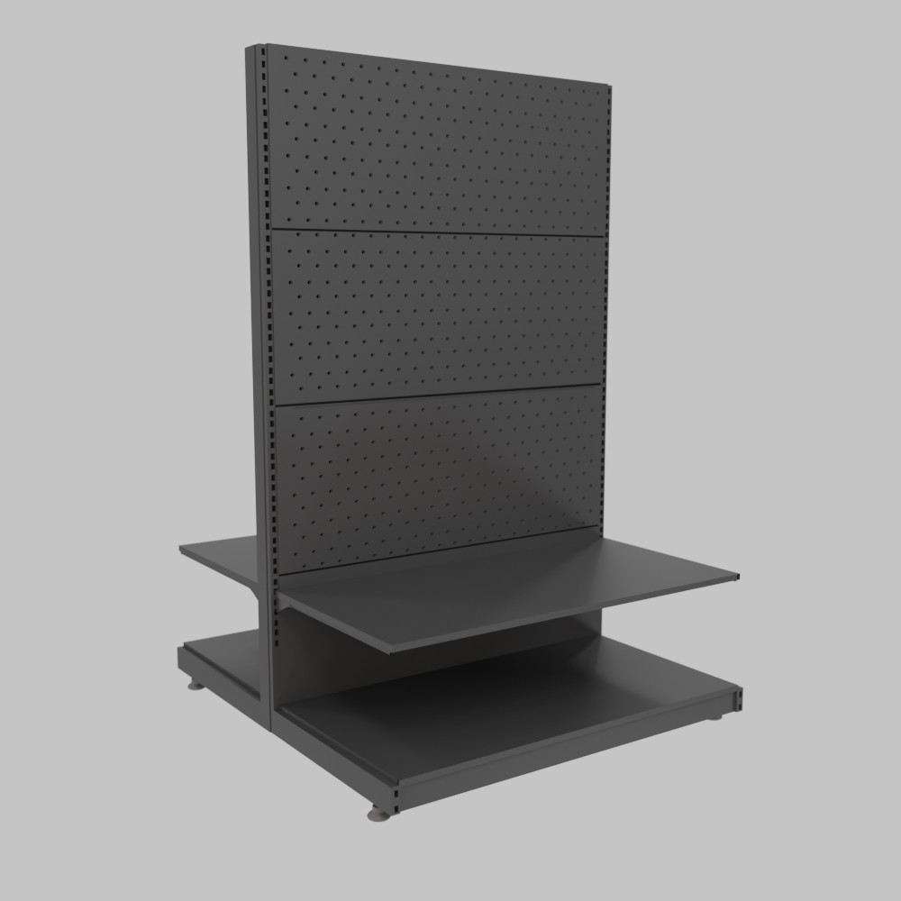 Double-Sided Perforated Shelving Unit with 1 Shelf