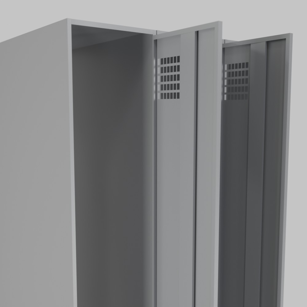 Single-tier metal locker 1×3 without shelves - Image 2