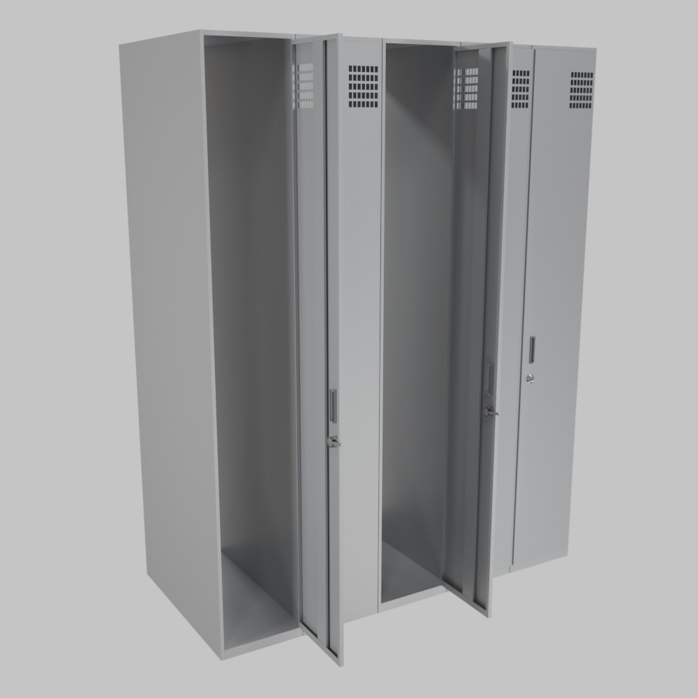 Single-tier metal locker 1×5 without shelves — for locker rooms and storage areas - Image 3