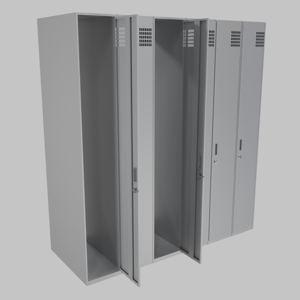 1×6 metal wardrobe cabinet without shelves — a single-level sectional model with ventilation. - Image 3