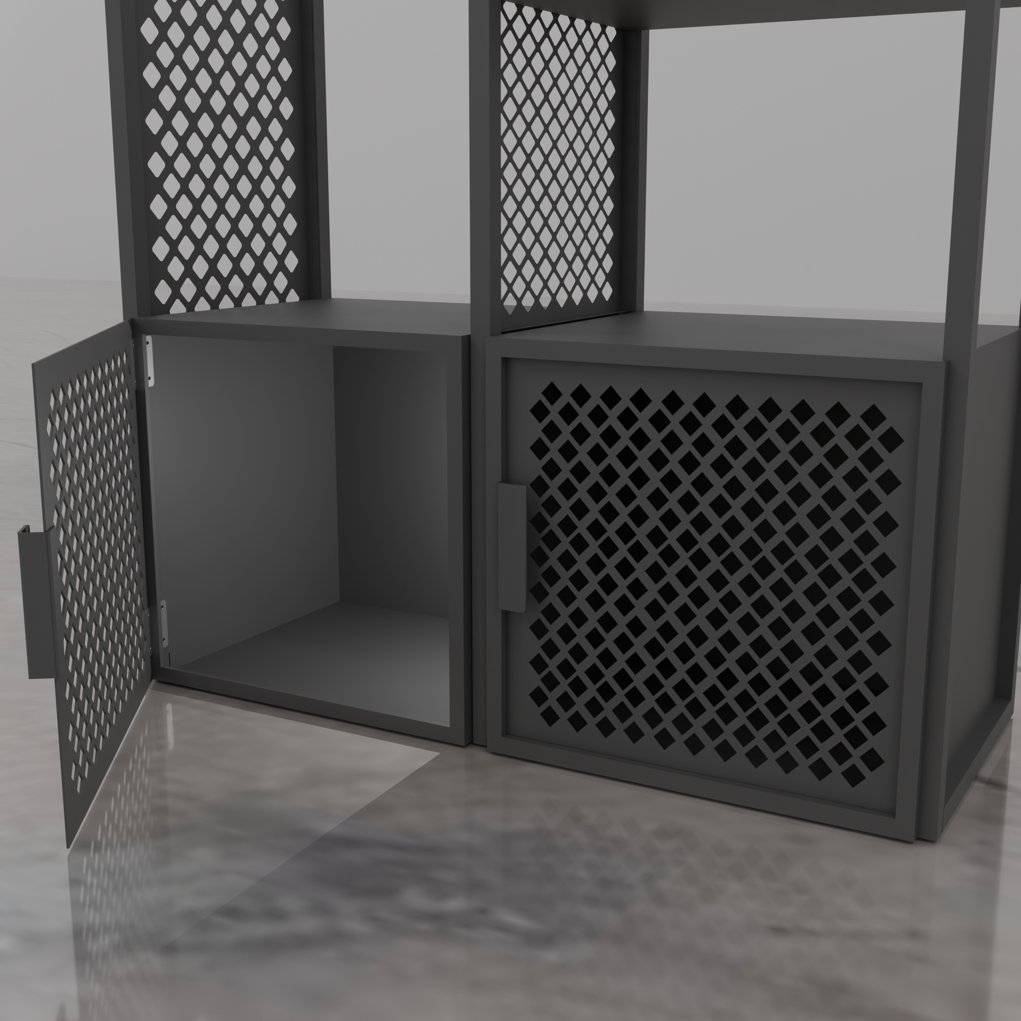 Metal Designer Perforated Shelving Unit with Shelves - Image 4