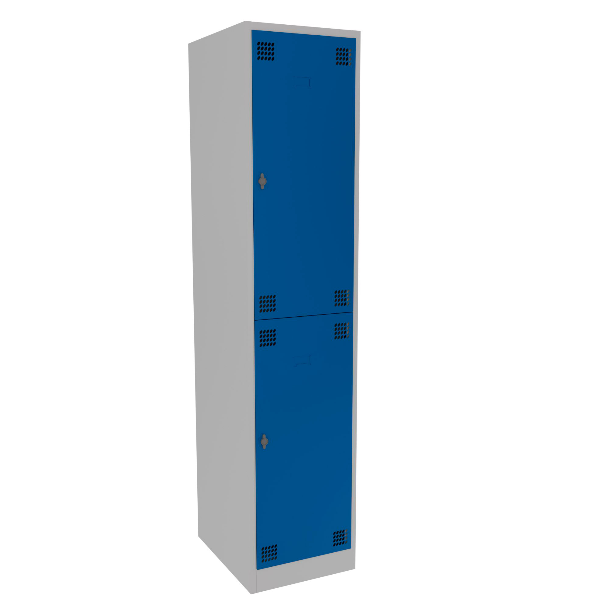 Two tier metal locker with hanging rails
