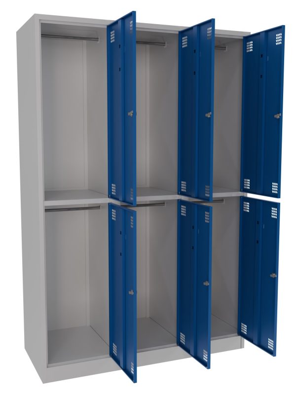 Six door two tier metal locker