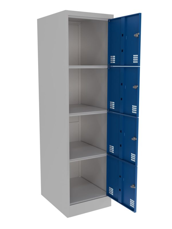 Four door vertical metal locker