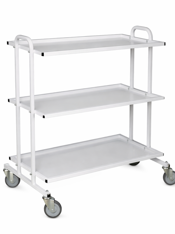 TKSK three-tier sterilization box transport trolley medical cart with metal shelves