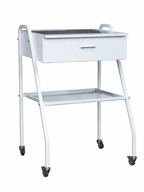Medical manipulation table SM-3 with drawer and glass shelf hospital trolley on wheels