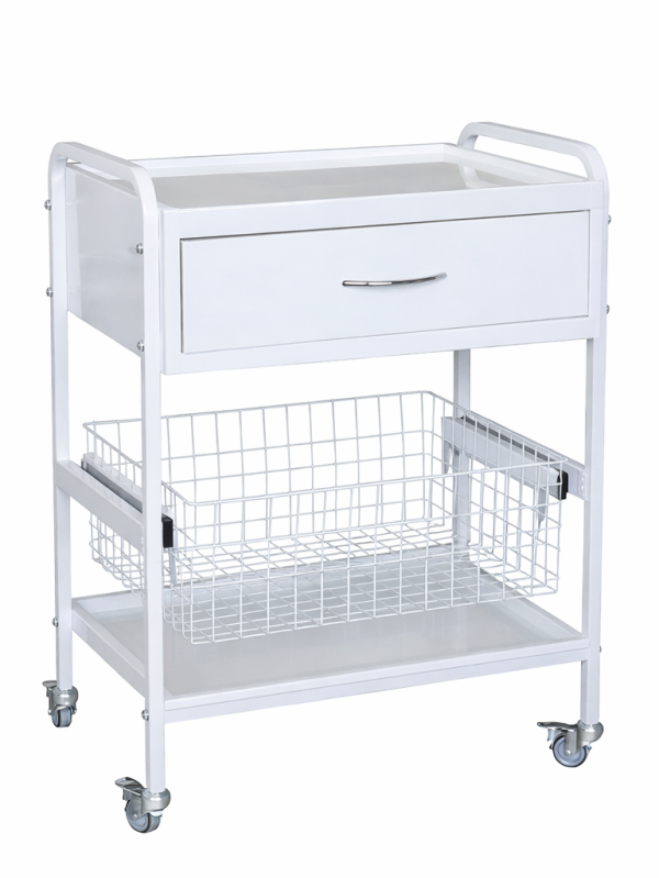 Medical manipulation table SM-1-1K with drawer and pull-out basket hospital trolley on wheels