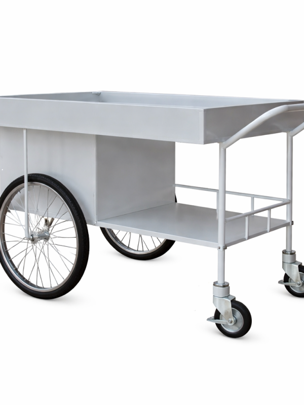TPP-U metal food transport trolley for hospitals and catering with large wheels and brakes