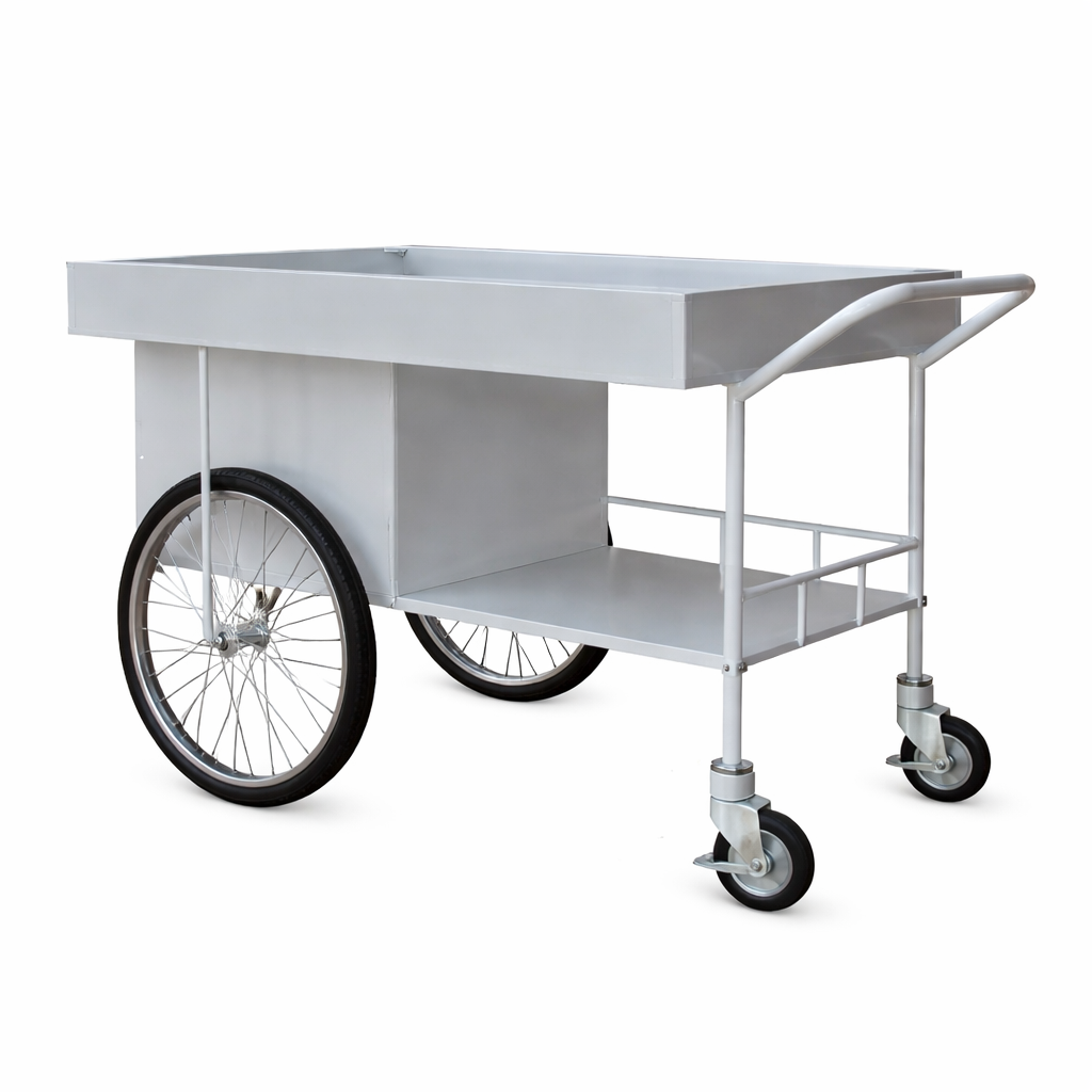 TPP-U metal food transport trolley for hospitals and catering with large wheels and brakes