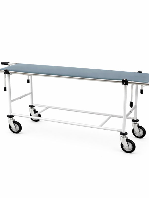 Anatomical body transport trolley TAP made of stainless steel for morgue and hospital use