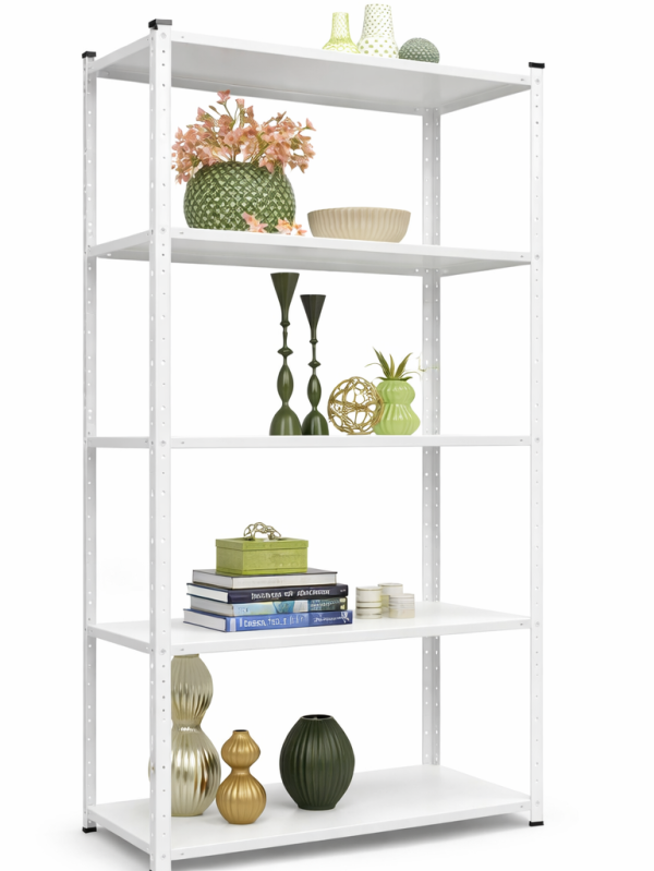 Metal Storage Rack Elegant with white metal shelves, modern shelving system by AV4